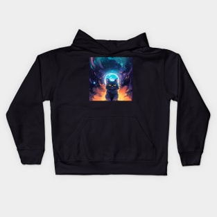 Stellar, the cosmic feline Kids Hoodie